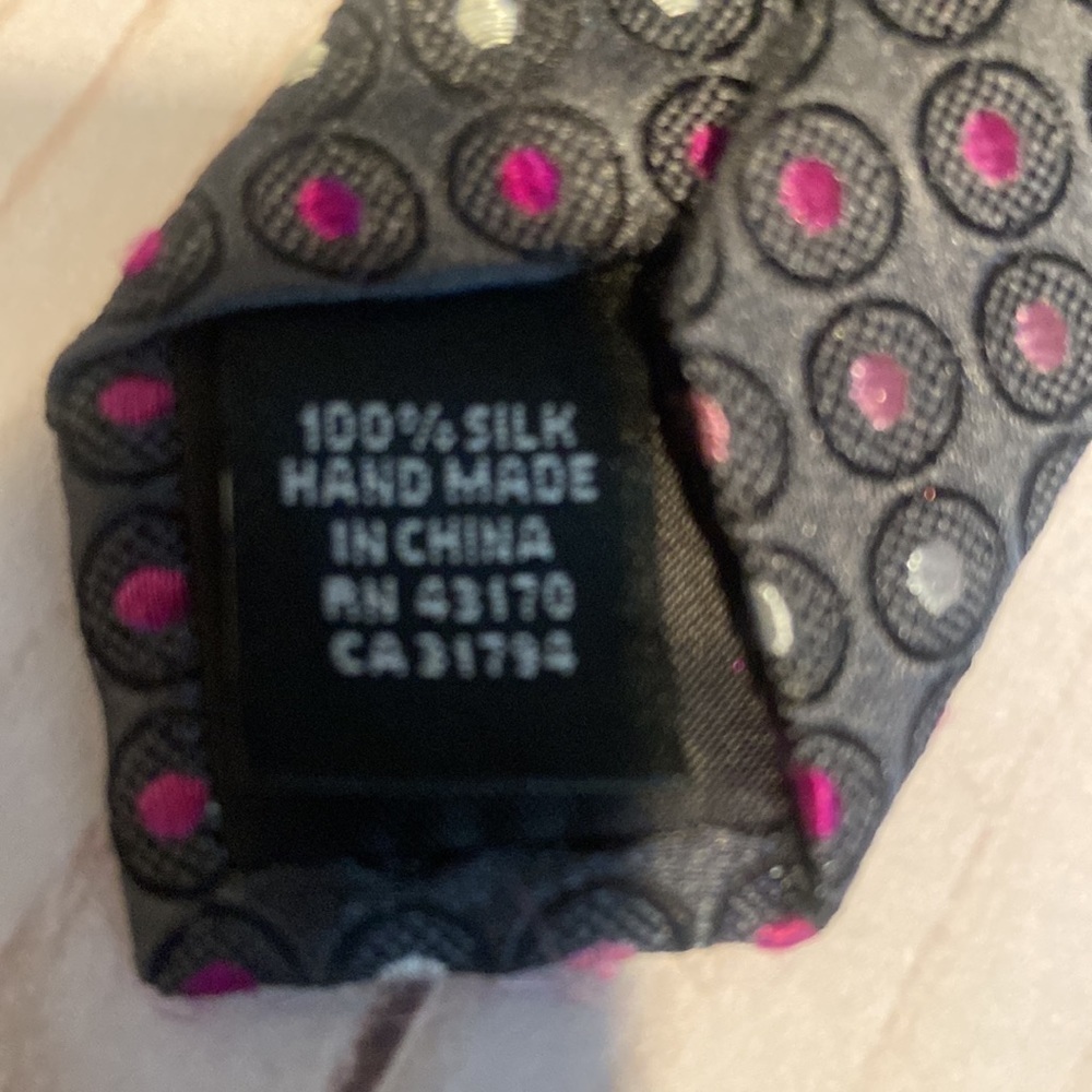 Alfani Grey Polla Dot Silk Tie​ - Picture 5 of 5